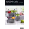 Bölmeli Süzgeçli 3 Parça Buzdolabı Organizer Seti 2.5-5-9 Litre Kilitli Kapak BX-313436