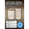 Isı Yalıtımlı Çantalı 3 Katlı Paslanmaz Çelik Yemek Kabı Seti 420-420-550 Ml BX-313481