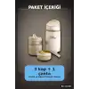 Isı Yalıtımlı Çantalı 3 Katlı Paslanmaz Çelik Yemek Kabı Seti 420-420-550 Ml BX-313481