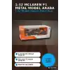 1:32 Lisanslı McLaren F1 Metal Model Araba - Çek Bırak Oyuncak, Hediye BX-313506