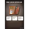 El Yapımı Hakiki Deri Cüzdanlı Kılıf - Samsung Galaxy S25 Uyumlu, Gölgeli Taba BX-313513