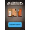 El Yapımı Hakiki Deri Cüzdanlı Kılıf - Samsung Galaxy S25 Uyumlu, Gölgeli Taba BX-313513