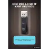 Mini Usb 3.0 Sd Tf Kart Okuyucu Hub Adaptör - 1 Adet Kompakt Veri Aktarıcı Pc Tablet İçin BX-313517