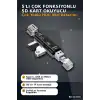 Tip-C Micro Usb Girişli 5li Çok Fonksiyonlu Sd Kart Okuyucu Otg Dönüştürücü BX-313518
