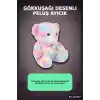 Yumuşak Peluş Oyuncak Gökkuşağı Desenli Ayıcık 45 cm Sevimli Hediye İçin Tekli BX-313537