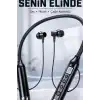 Boyun Bantlı 600 Saat Müzik Süreli Bluetooth V4.0 Kulaklık - Mikrofonlu Ses Kontrollü BX-313556