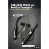 Çift Telefon Bağlantılı Titreşimli Bluetooth Boyun Kulaklığı 10m Menzil Mikrofonlu BX-313558