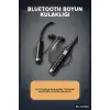 Çift Telefon Bağlantılı Titreşimli Bluetooth Boyun Kulaklığı 10m Menzil Mikrofonlu BX-313558