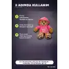 30 cm Kapüşonlu Peluş Ayıcık - Keep Cool Yazılı Sweatshirt, Pati Desenli Ayak BX-313539