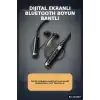 Dijital Ekranlı Boyun Bantlı Bluetooth Kulaklık Mikrofonlu Çift Cihaz Bağlantılı Kablosuz BX-313559