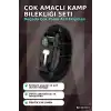 Çok Amaçlı Kamp Bilekliği - Düdük, Çakı, Çakmaktaşı, Pusula ve Paraşüt İpi Dahil BX-313573