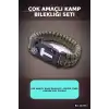 Çok Amaçlı Kamp Bilekliği - Düdük, Çakı, Çakmaktaşı, Pusula ve Paraşüt İpi Dahil BX-313573