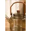 Borosilikat Cam Demlik 1200 Ml Akasya Saplı Süzgeçli Bulaşık Makinesinde Yıkanabilir BX-313587