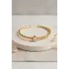 Damla Kesim Zirkon Taşlı Dorika Model Rengi Pirinç Kadın Bileklik 1 Adet BX-313590