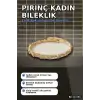 Sıralı Zirkon Taşlı Pirinç Kadın Bileklik - Gold Renk Tekli Parça, Bijuteri Aksesuar BX-313594