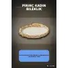 Sıralı Zirkon Taşlı Pirinç Kadın Bileklik - Gold Renk Tekli Parça, Bijuteri Aksesuar BX-313594