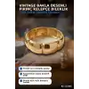 Vintage Bakla Desenli Pirinç Kalın Kelepçe Bileklik - 1 Adet, Kadın Takı Aksesuarı BX-313600