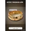 Vintage Bakla Desenli Pirinç Kalın Kelepçe Bileklik - 1 Adet, Kadın Takı Aksesuarı BX-313600