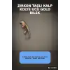 Zirkon Taşlı Kalp Kolye Ucu Gold Bileklik - Pirinç Materyal Kadın Aksesuarı BX-313603