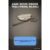 Simetrik Kare Kesim Zirkon Taşlı Pirinç Kadın Bileklik 18 cm Tekli Paket BX-313607