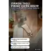 Zirkon Taşlı Pirinç Çiçek Kolye 45 cm Zincirli Görünümlü Kadın Takısı BX-313617