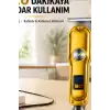 3 Taraklı Şarjlı Saç Sakal Tıraş Makinesi, Turbo Modlu LED Gösterge T Bıçak Kesim BX-313666