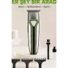 T Bıçaklı Şarjlı Saç Sakal Tıraş Makinesi 3 Taraklı Kablosuz Erkek Bakım Seti BX-313671