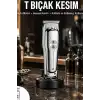 Lityum Pilli 600mAh Saç Sakal Kısaltma Makinesi 3 Taraklı USB Şarj LED Ekran BX-313673