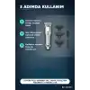 Lityum Pilli 600mAh Saç Sakal Kısaltma Makinesi 3 Taraklı USB Şarj LED Ekran BX-313673
