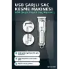 3 Ayarlı Kılavuz Taraklı 120 Dakika Çalışan USB Şarjlı Saç Kesme Makinesi BX-313683