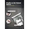 3 Başlıklı Şarjlı Tıraş Makinesi Paslanmaz Çelik Taraklı 14 cm 40 gr Sakal Saç Ense Tıraşı BX-313685