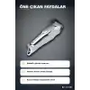 3 Başlıklı Şarjlı Tıraş Makinesi Paslanmaz Çelik Taraklı 14 cm 40 gr Sakal Saç Ense Tıraşı BX-313685