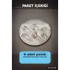 Pirinç 6li Yuzuk Seti 7-8 Numara Gumus Renk Bijuteri Bileklik Hediyelik Paket BX-313705