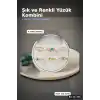 Mavi Taşlı Pirinç Yüzük Seti 6 Adet 7-8 Numara Bayan Bijuteri Takı Hediyelik BX-313708