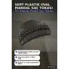 Sert Plastik Oval Mandal Saç Tokası 6 Cm - 1 Adet Günlük Kullanım İçin BX-313721
