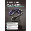 8 Mm Yuvarlak Cam Taş Tesbih - Tonları - 1 Adet Metal Aksesuarlı BX-313737