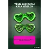 3 Modlu Yeşil Led Işıklı Kalp Gözlük - 1 Adet Parti Aksesuarı Glow Gece BX-313760