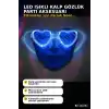 3 Modlu Mavi Led Işıklı Kalp Gözlük Glow Parti Aksesuarı 1 Adet Hafif Neon BX-313761