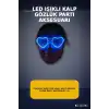 3 Modlu Mavi Led Işıklı Kalp Gözlük Glow Parti Aksesuarı 1 Adet Hafif Neon BX-313761