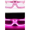 3 Modlu Led Işıklı Pembe Parti Gözlüğü Glow Efektli 1 Adet Unisex Eğlence Aksesuarı BX-313763