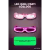 3 Modlu Led Işıklı Pembe Parti Gözlüğü Glow Efektli 1 Adet Unisex Eğlence Aksesuarı BX-313763