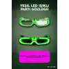 3 Modlu Yeşil Led Işıklı Parti Gözlüğü - Glow Gece Eğlence Aksesuarı 1 Adet BX-313765
