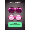 Led Işıklı Shutter Parti Gözlüğü Pembe Renk 1 Adet Pilli Eğlence Aksesuarı BX-313770