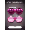 Led Işıklı Shutter Parti Gözlüğü Pembe Renk 1 Adet Pilli Eğlence Aksesuarı BX-313770