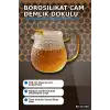 550 Ml Borosilikat Cam Demlik Isıya Dayanıklı Dokulu Gövdeli Kapaklı Detay BX-313780