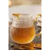550 Ml Borosilikat Cam Demlik Isıya Dayanıklı Dokulu Gövdeli Kapaklı Detay BX-313780