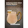 550 Ml Borosilikat Cam Demlik Isıya Dayanıklı Dokulu Gövdeli Kapaklı Detay BX-313780