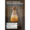 1500 Ml Yuvarlak Mantar Kapaklı Cam Sürahi - Good Morning Yazılı - Bulaşık Makinesi Uyumlu BX-313781