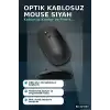 Optik Kablosuz Mouse 1600 DPI USB Alıcılı Ergonomik Siyah Fare - Ofis Ve Oyun Için BX-315963