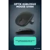 Optik Kablosuz Mouse 1600 DPI USB Alıcılı Ergonomik Siyah Fare - Ofis Ve Oyun Için BX-315963